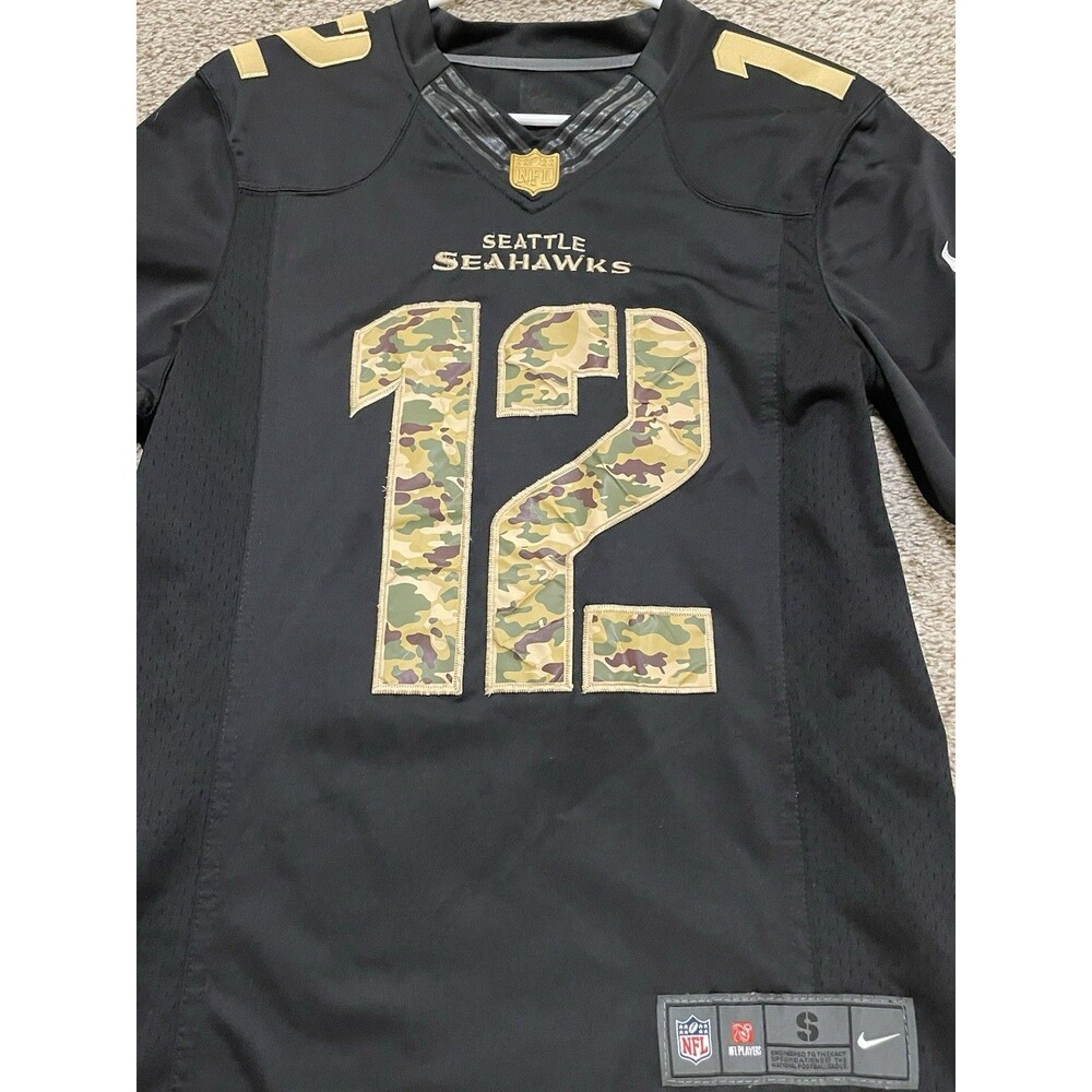 Nike On Field NFL Seattle Seahawks 12th Man Fan Jersey Men’s S Salute to Service - Picture 3 of 6